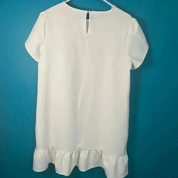 Naggoo White Tulip Sleeve Ruffle Shift Dress - Picture 6 of 6